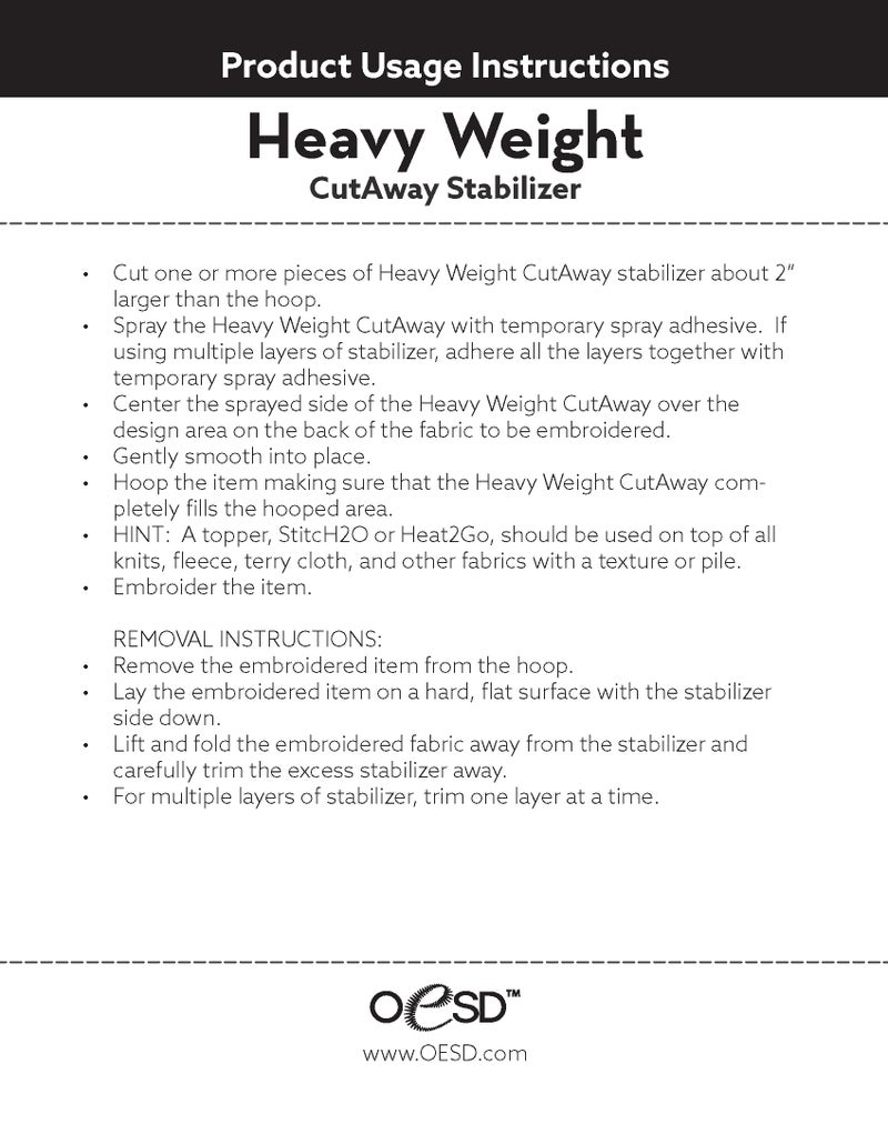OESD Heavy Weight Cut Away Embroidery Stabilizer 15" x 10 Yd Roll - Image 3